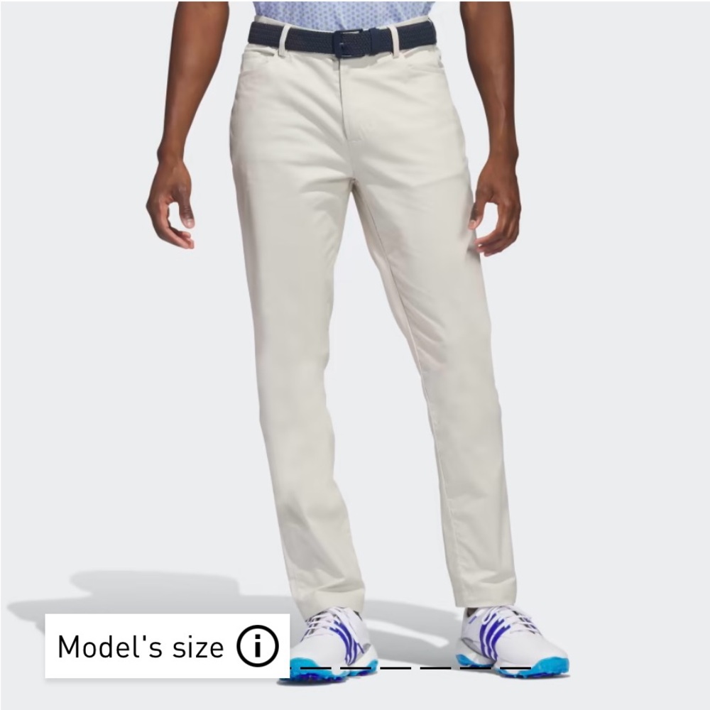 Adidas 2023 GO-TO 5-POCKET GOLF PANTS, TAN color 36W X 32l